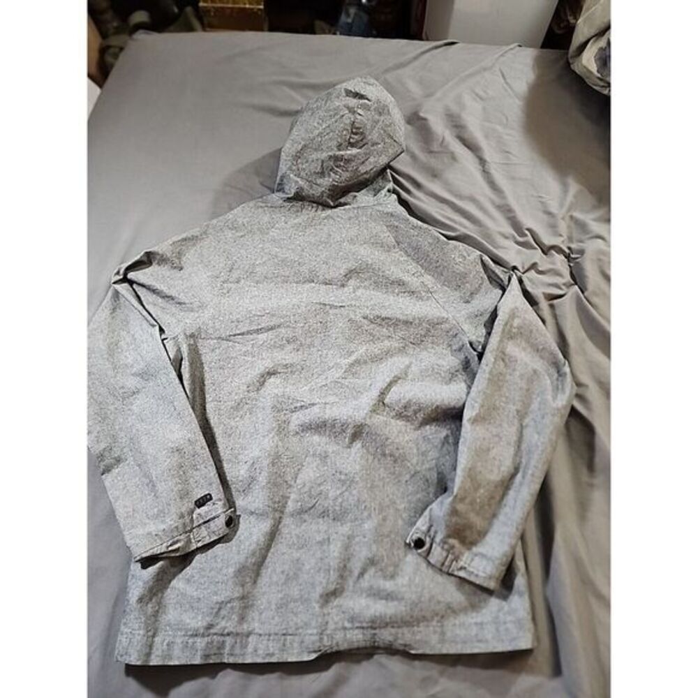 Krew Black Denim Snap Up Hoodie Long Sleeve Jacket Mens Size Medium - Picture 7 of 9